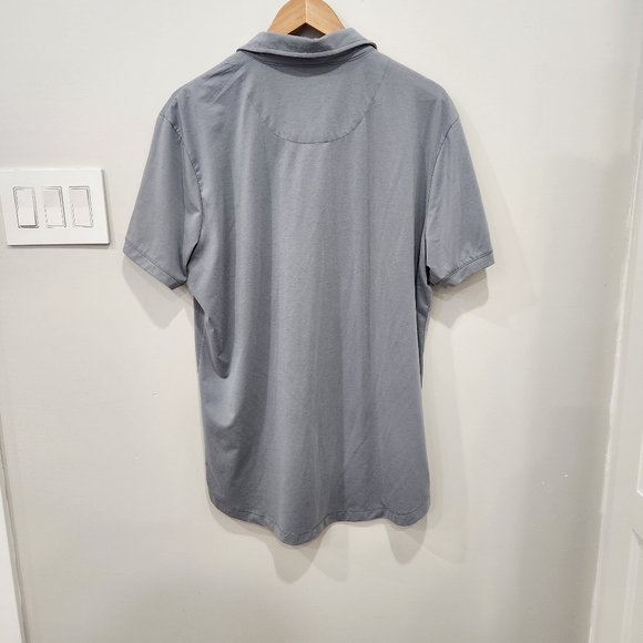 Cuts Curve Hem Polo Shirt Short Sleeve Super Soft Cotton Gray Mens Size XXL - Picture 3 of 9